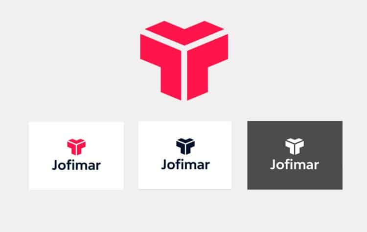 Imagen del manual corporativo de Jofimar - Aplicaciones del logo