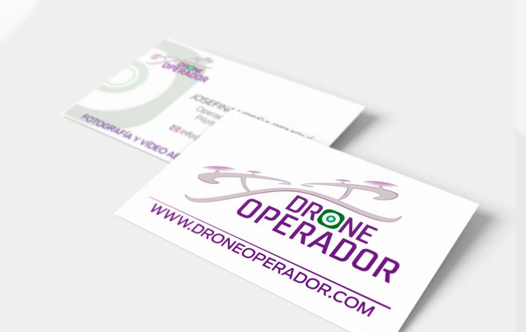Mockup de las tarjetas de visita de Drone Operador