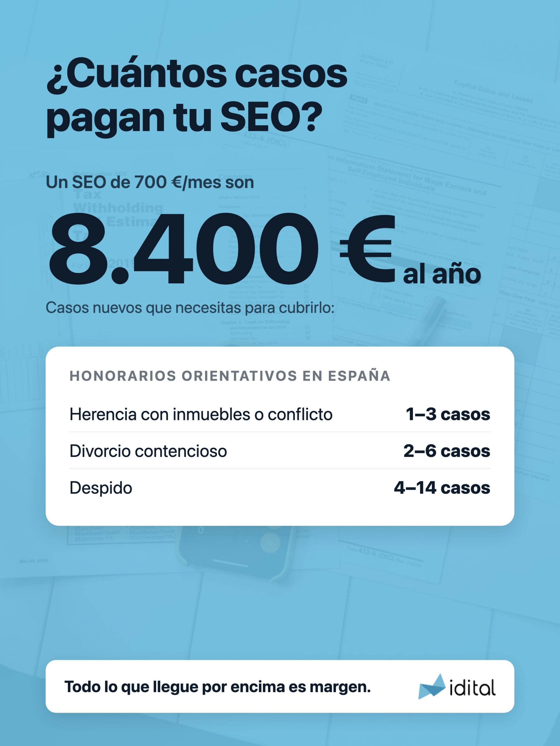 Cuántos casos necesita un despacho de abogados para pagar el SEO anual