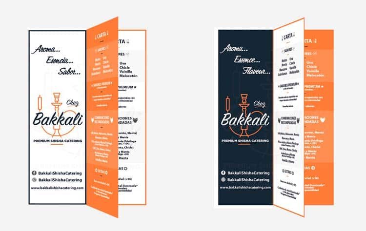 Diseño de la carta de Chez Bakkali