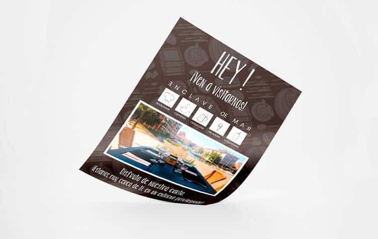 Mockup del flyer de Enclave de mar