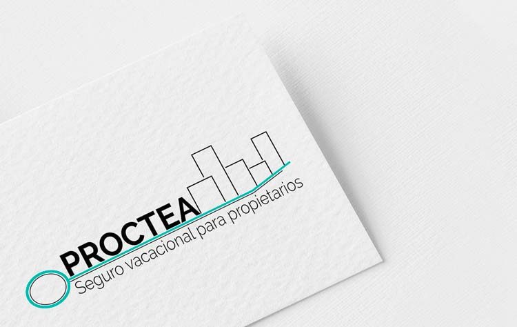Mockup de la aplicación del logotipo de Proctea