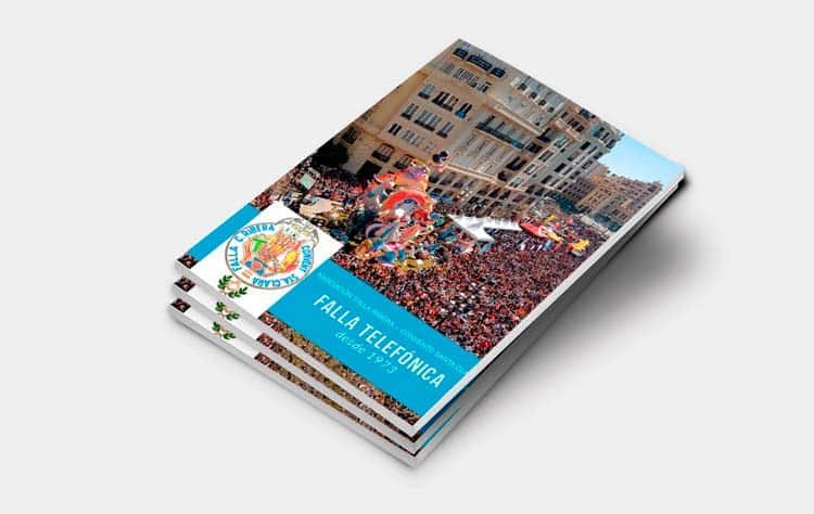 Mockup del diseño de la revista de la Falla Telefónica